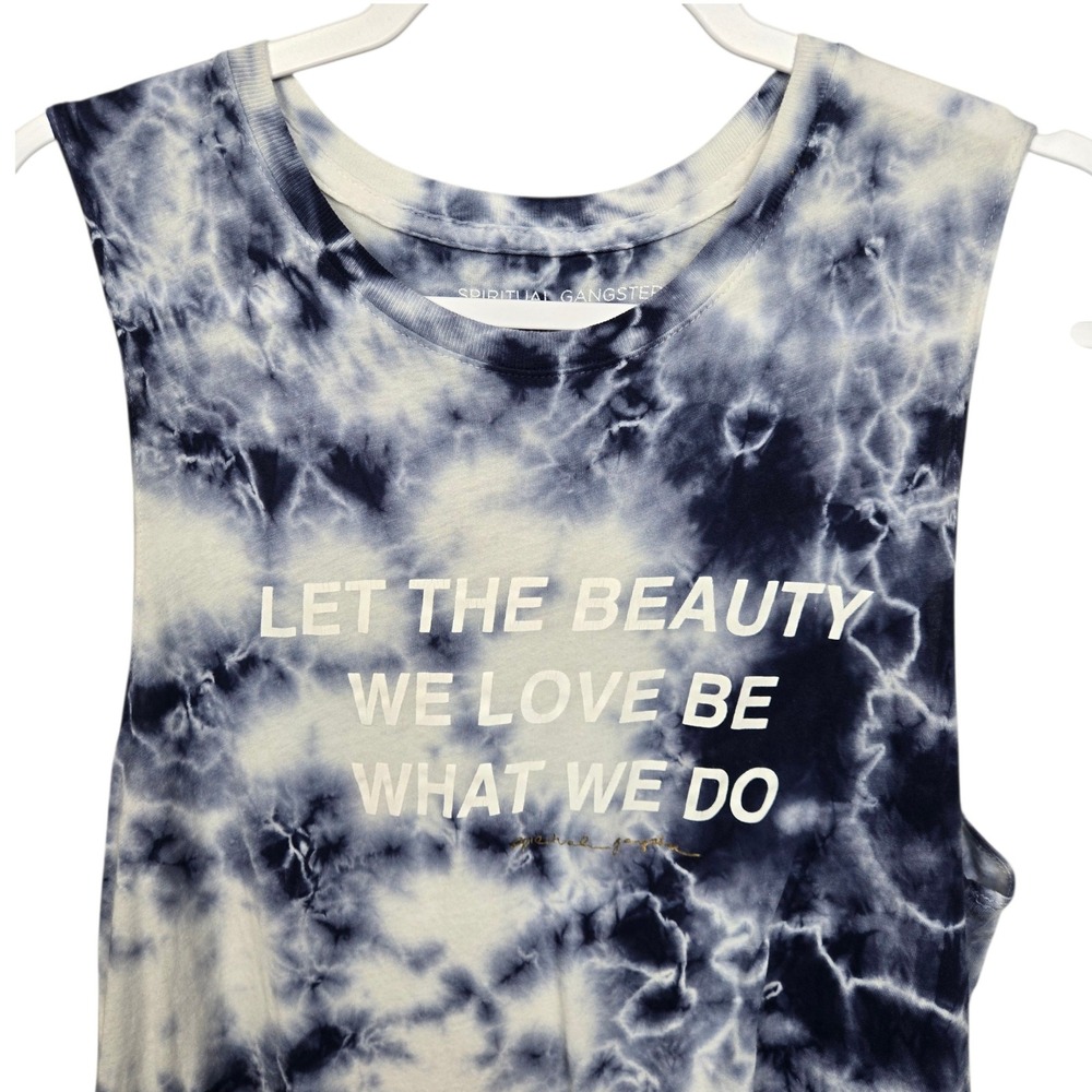 Spiritual Gangster Tank Top Tie Dye‎ Sleeveless Graphic Tee Shirt Womens Small